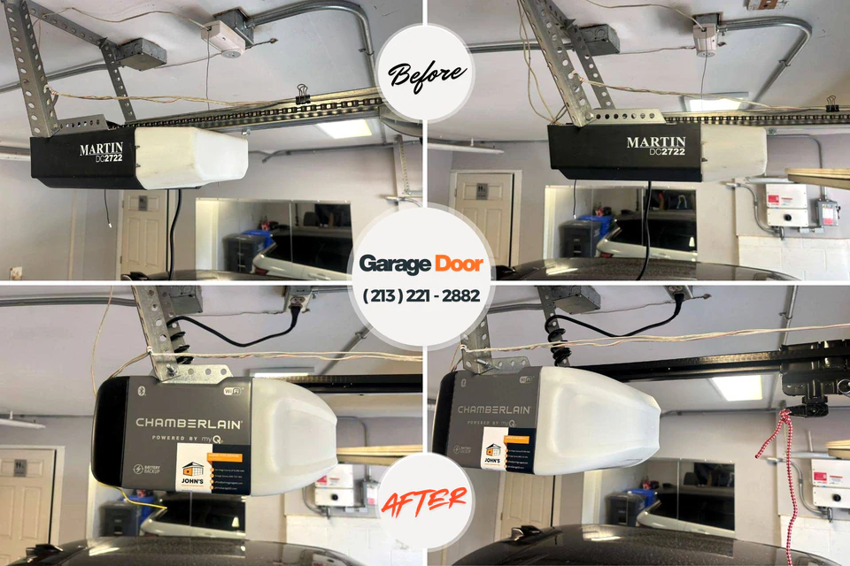 Before and after: garage door repair Westmorland, CA